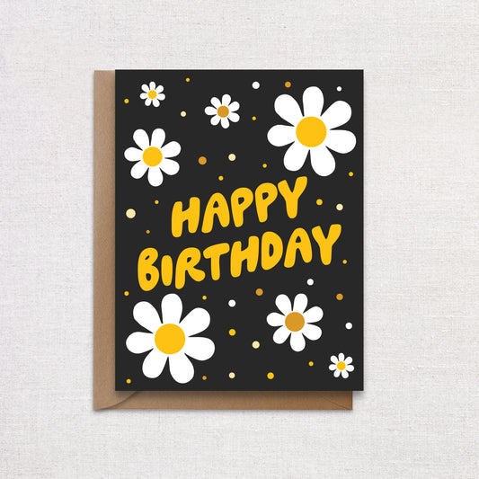 Happy Birthday Retro Daisy Card